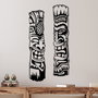 Wallity Tiki Escultura de Pared de Metal Negra (2 Piezas)